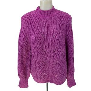 MOON & MADISON Sweater Sz S Pink Loose Knit Oversized High Neck